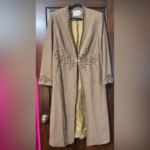 Chic Brown Embroidered Women's Dress Blazer